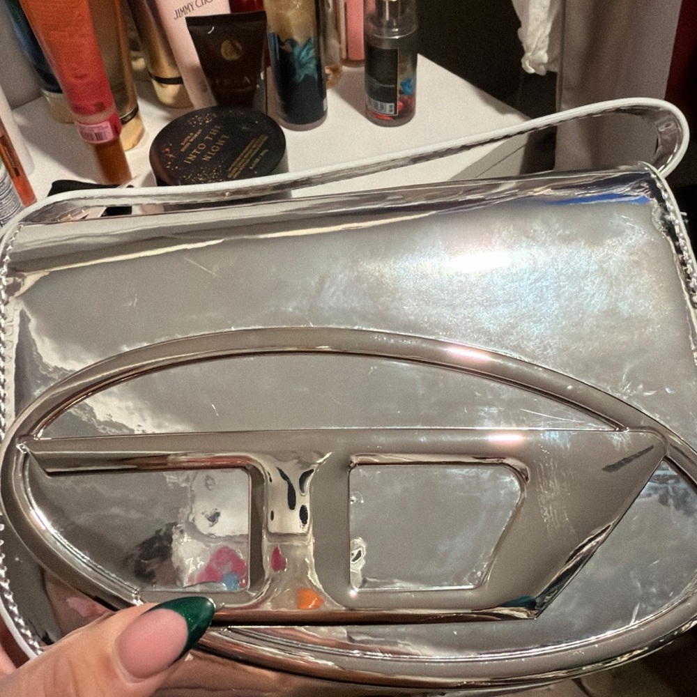 Diesel Metallic Silver Crossbody Bag